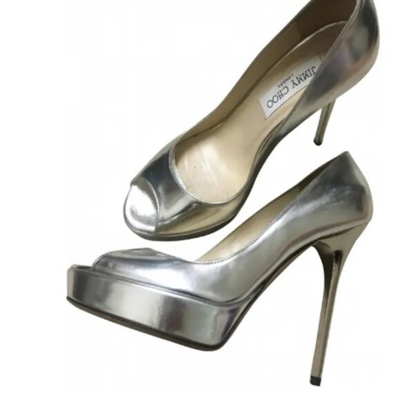 Jimmy Choo Patent leather silver heels - Picture 2 of 15